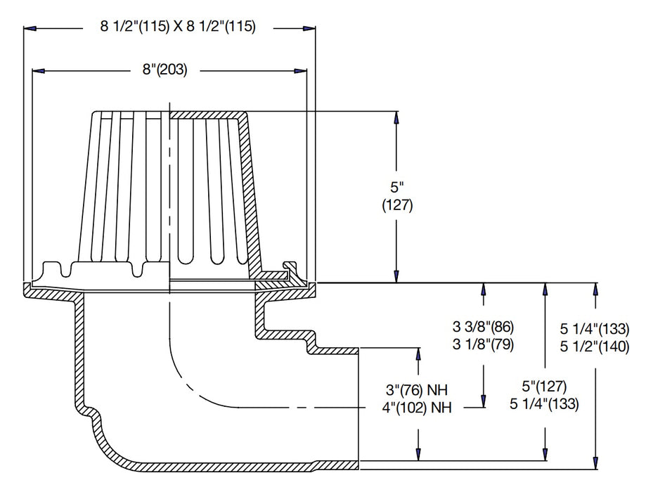 Watts - RD-280-SO - Flanged Cast Iron Roof Drain w/Side Outlet