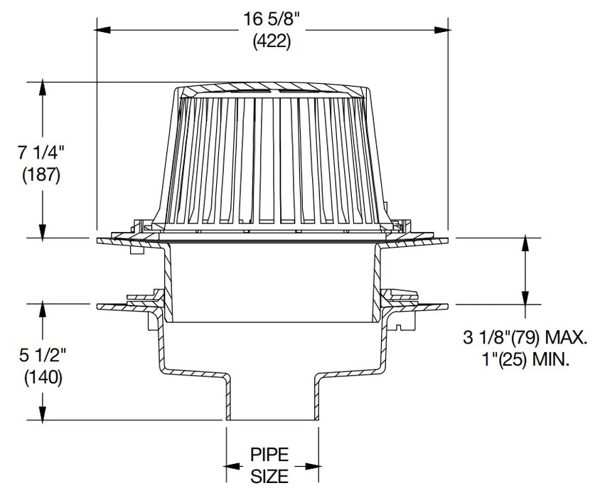 Watts - RD-300-AC - Adjustable Extension Compression Seal Roof Drain