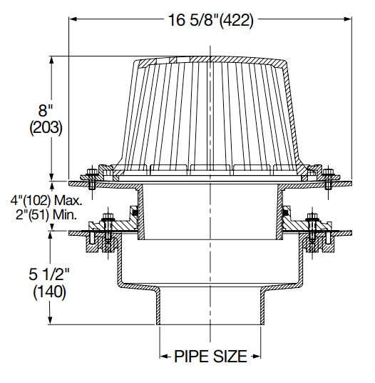 Watts - RD-300-AE - Roof Drain with Adjustable Threaded Extension