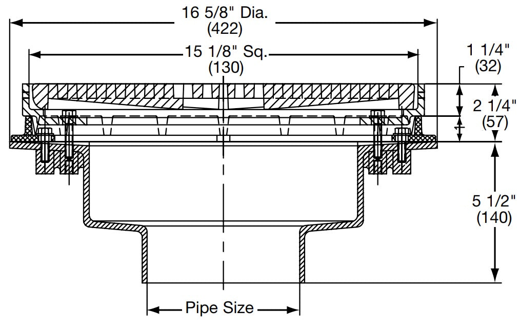 Watts - RD-300-CP15 - Roof Drain with 15 x 15 in. Promenade Top