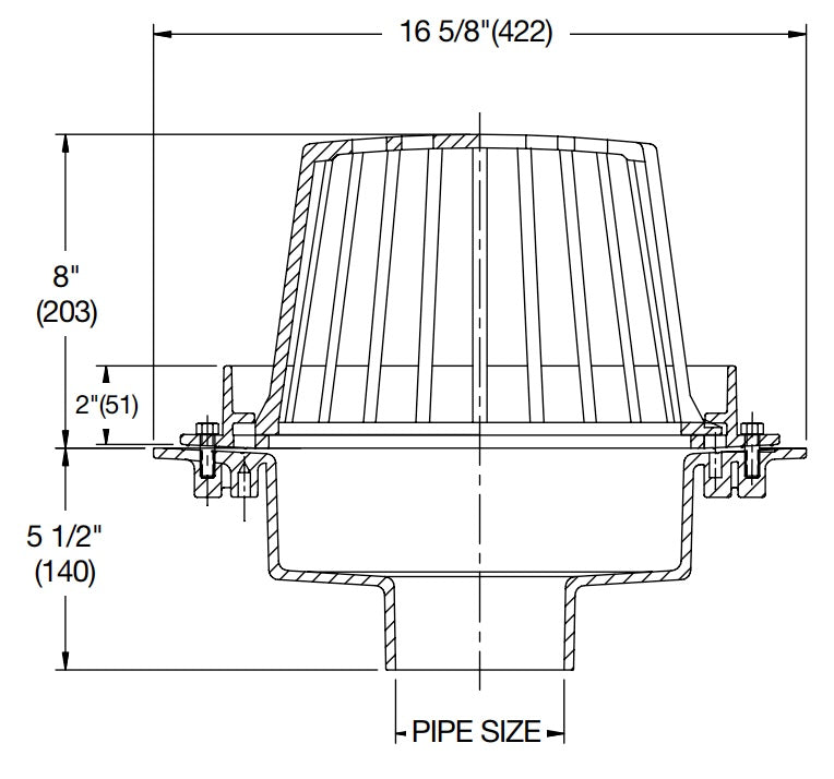 Watts - RD-300-R - Overflow Roof Drain with 2 in. External Water Dam ...