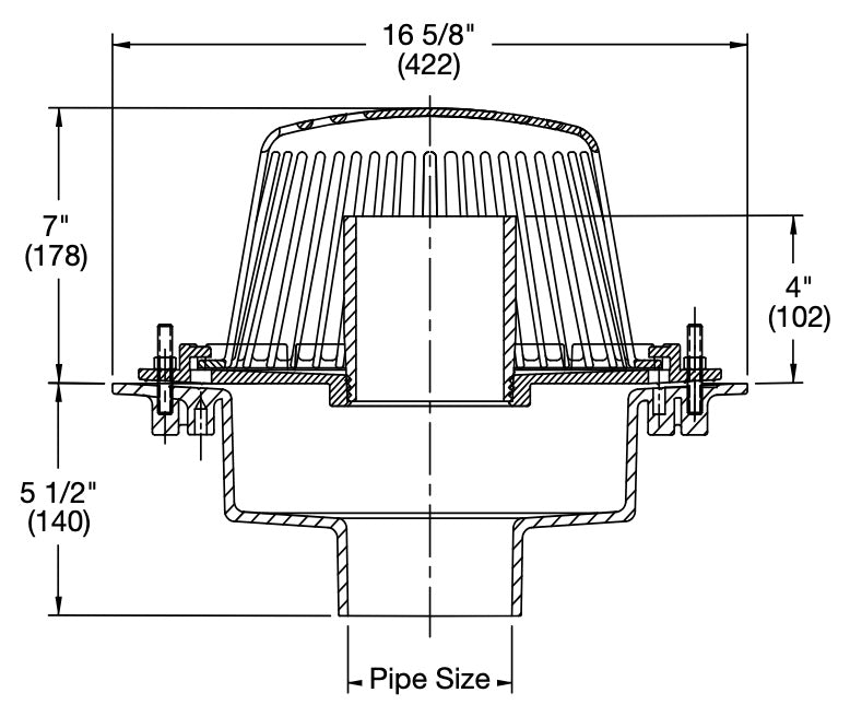 Watts - RD-300-W - Overflow Roof Drain with 4 in. Internal Water Dam