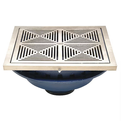 Zurn Z150-DT - 14" Square Top Prom-Deck Drain with Decorative Grate and Rotatable Frame