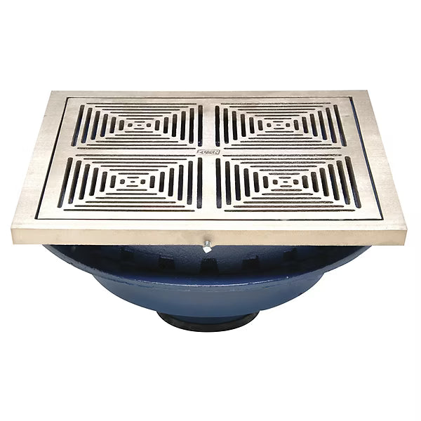 Zurn Z150-DT - 14" Square Top Prom-Deck Drain with Decorative Grate and Rotatable Frame