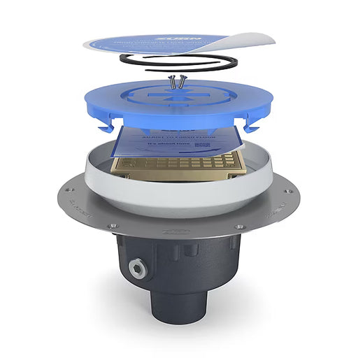 Zurn Z415-SZ1-DP - Square Deck Plate Drain with EZ1 Technology