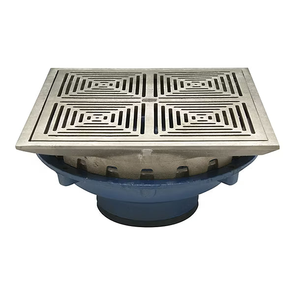 Zurn Z154-DT - 12" Square Top Prom-Deck Drain with Decorative Grate and Rotatable Frame