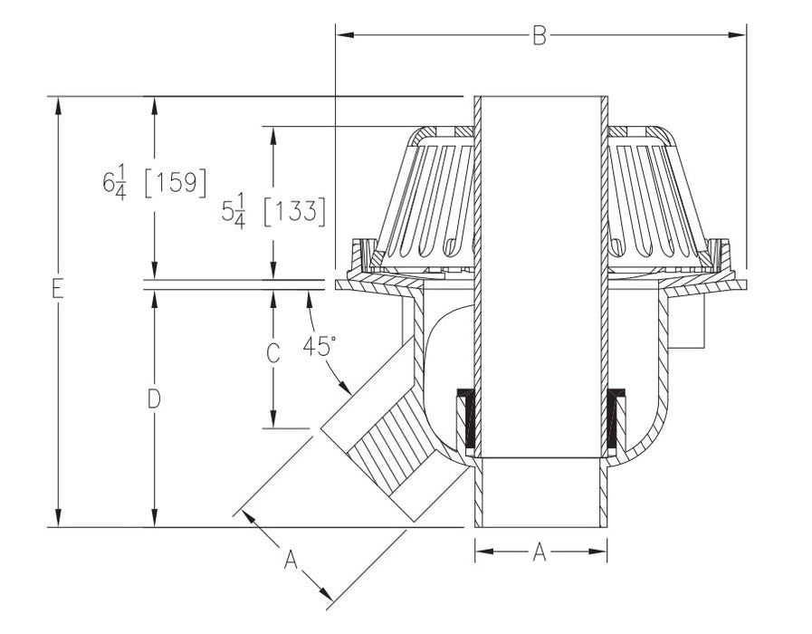 うしめろ Roof Overflow Drain - Zurn 100C — Mainline Materials