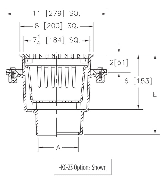 Zurn Z1910 - 8" X 8" Sani-Flor Receptor 6" Sump Depth