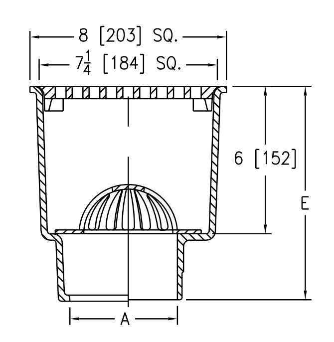 Zurn Z1910 - 8" X 8" Sani-Flor Receptor 6" Sump Depth