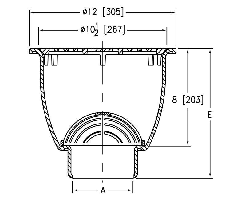 Zurn Z1950 - 12" Sani-Flor Receptor 8" Sump Depth