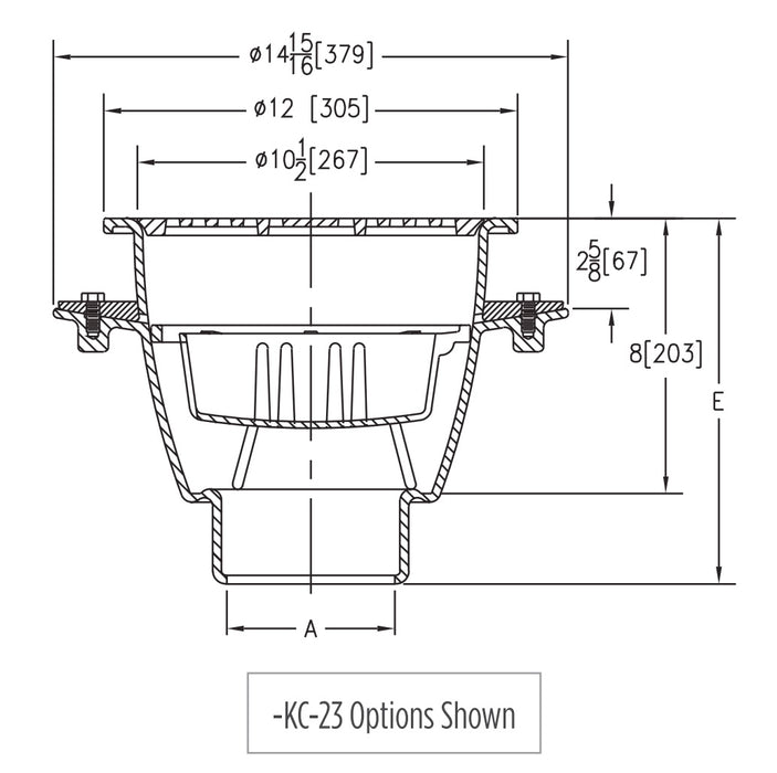 Zurn Z1950 - 12" Sani-Flor Receptor 8" Sump Depth