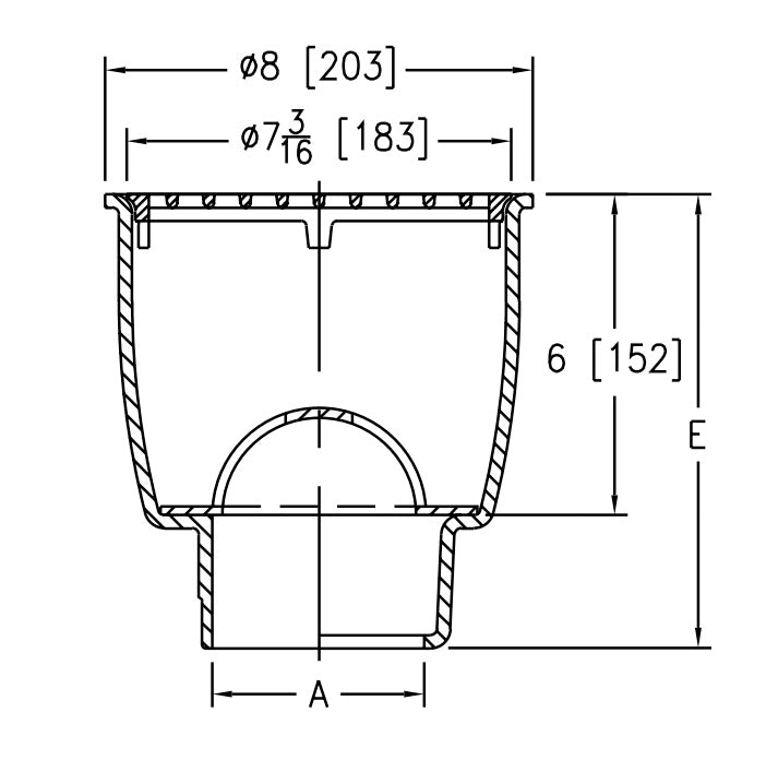 Zurn Z1960 - 8" Sani-Flor Receptor 6" Sump Depth