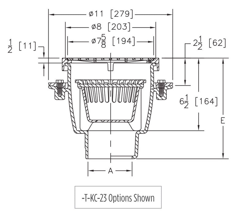 Zurn Z1960 - 8" Sani-Flor Receptor 6" Sump Depth