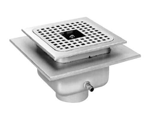 Zurn Z1982 - 12" X 12" Stainless Steel Sani-Flor Can Wash Drain 8" Sump Depth