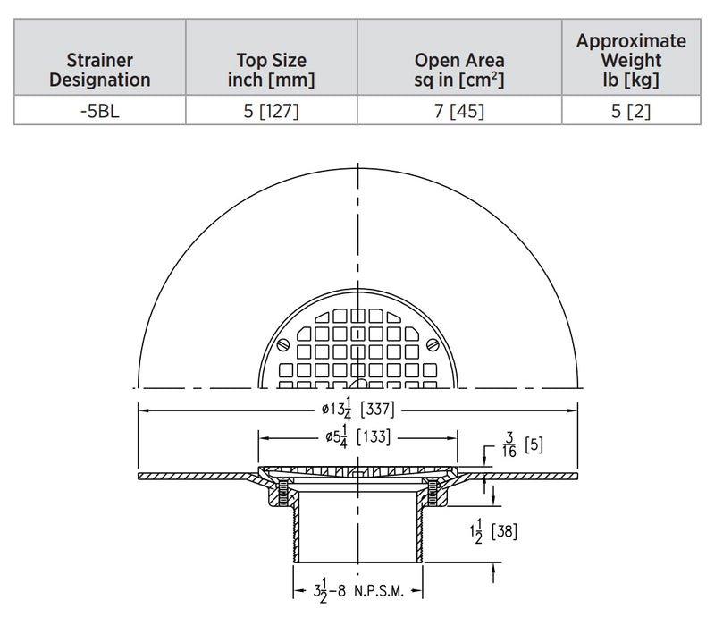 Product Dimensions: See Specification Sheet for Details