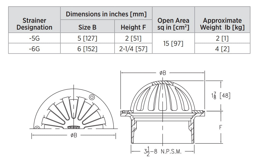Product Dimensions: See Specification Sheet for Details