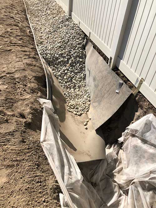 Waterproof garden sheeting installed