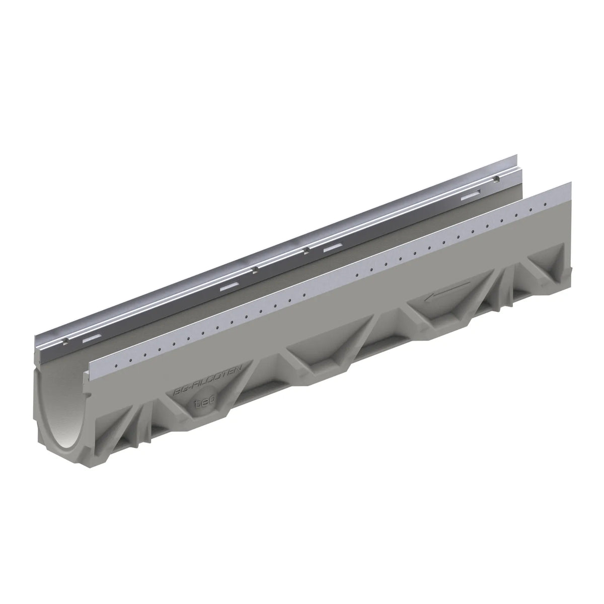 BG-FILCOTEN® tec V 100 Trench Drain with Galvanized Steel Rails, 6.89 ...