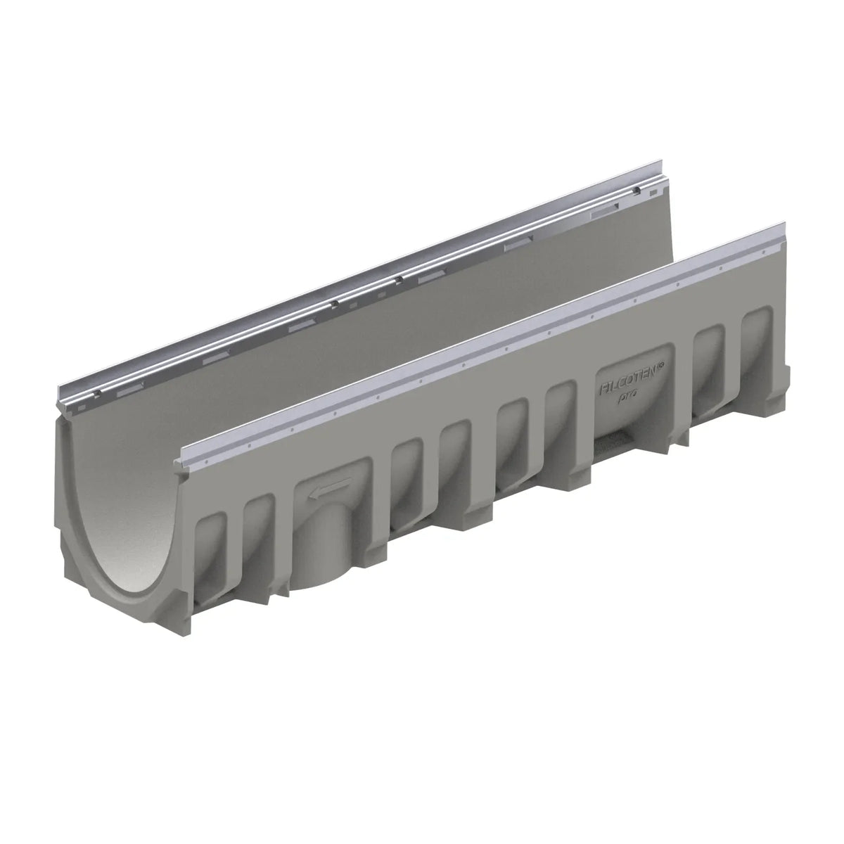 BG-FILCOTEN® pro V 200 Trench Drain with Galvanized Steel Rails, 10.24 ...
