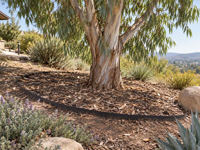 California Eucalyptus Tree with HDPE Tree Ring Barrier