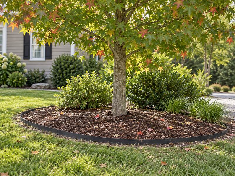 Tree root barrier in front yard