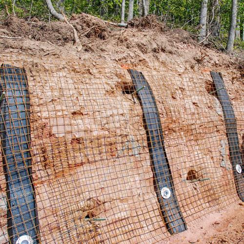 in-field use of SITEDRAIN Strip drain system by AWD