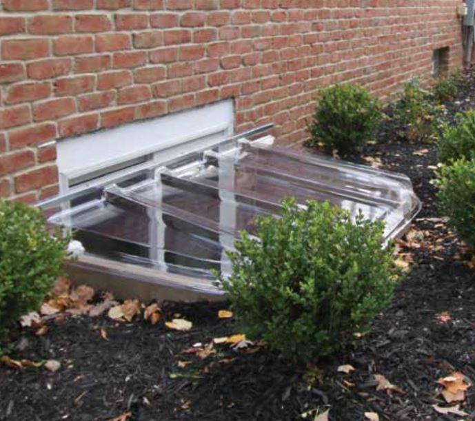 exterior view of a Transparent Wellcraft Egress Window Well cover