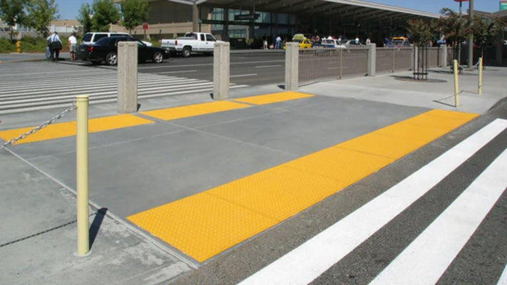 Sidewalk Warning Plate for Blind Pedestrians - ADA Compliant